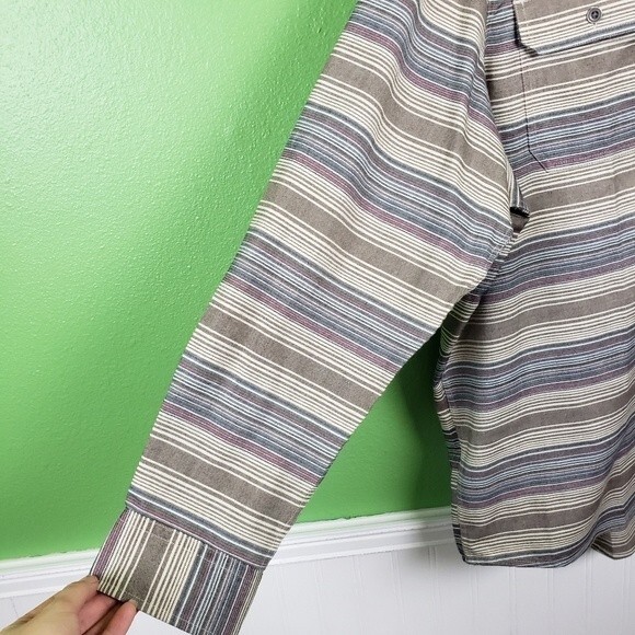 Swiss tech Mens plus size striped button up shirt size 2xl - Picture 5 of 14